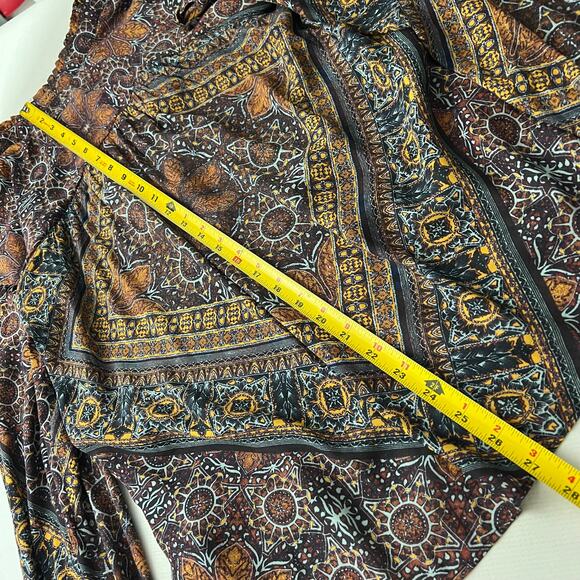 Free People Little Runaway Medallion Blouse Top Women Size Medium - Picture 5 of 11